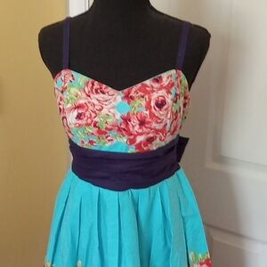 Dress Barn womens size 8 cotton summer dress adjustable straps 100% cotton